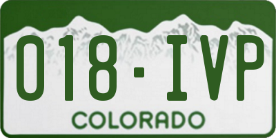 CO license plate 018IVP