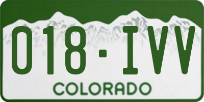 CO license plate 018IVV