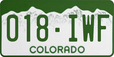 CO license plate 018IWF