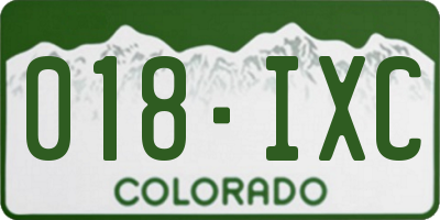 CO license plate 018IXC