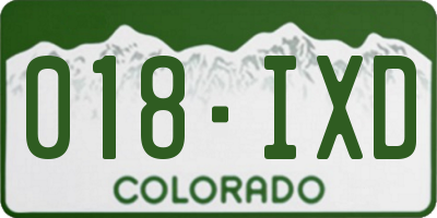 CO license plate 018IXD