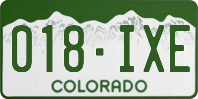 CO license plate 018IXE