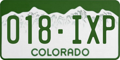 CO license plate 018IXP