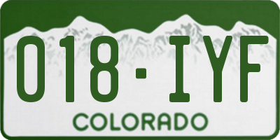 CO license plate 018IYF