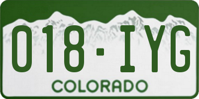 CO license plate 018IYG