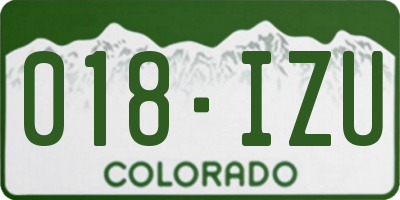 CO license plate 018IZU