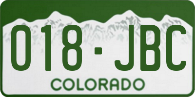 CO license plate 018JBC
