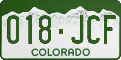 CO license plate 018JCF