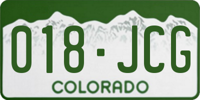 CO license plate 018JCG