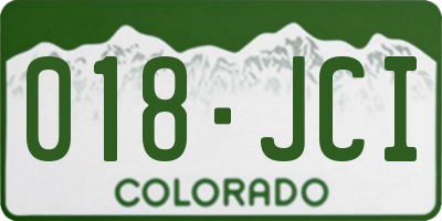 CO license plate 018JCI