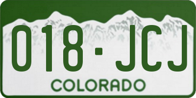 CO license plate 018JCJ
