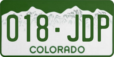 CO license plate 018JDP