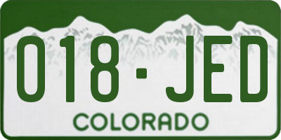 CO license plate 018JED