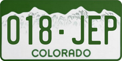 CO license plate 018JEP