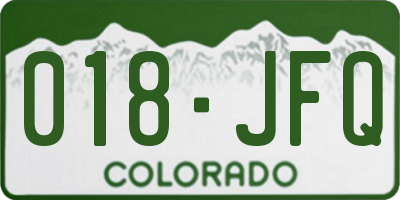 CO license plate 018JFQ