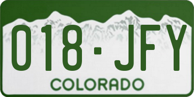 CO license plate 018JFY