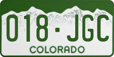 CO license plate 018JGC