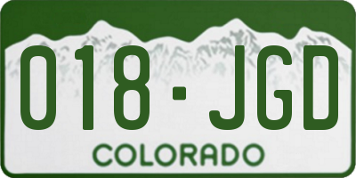 CO license plate 018JGD