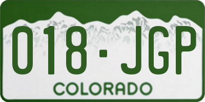 CO license plate 018JGP