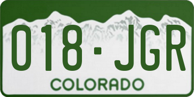 CO license plate 018JGR