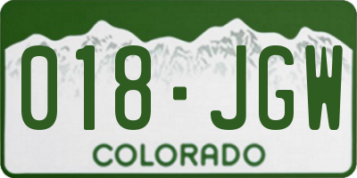 CO license plate 018JGW