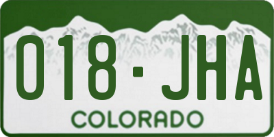 CO license plate 018JHA
