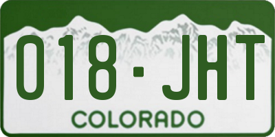 CO license plate 018JHT