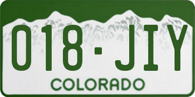 CO license plate 018JIY