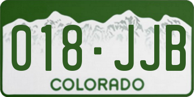 CO license plate 018JJB