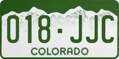 CO license plate 018JJC