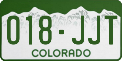 CO license plate 018JJT
