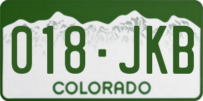 CO license plate 018JKB