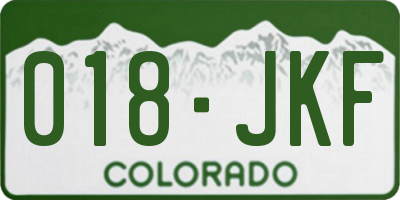 CO license plate 018JKF