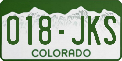 CO license plate 018JKS