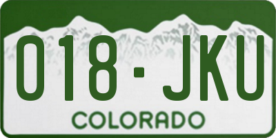 CO license plate 018JKU