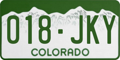 CO license plate 018JKY