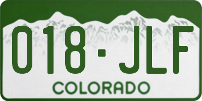 CO license plate 018JLF