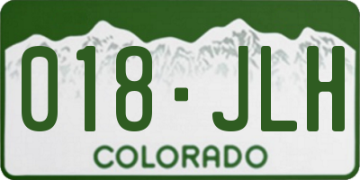 CO license plate 018JLH