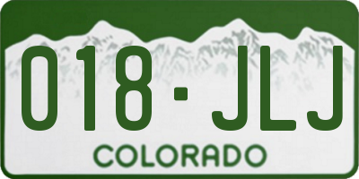 CO license plate 018JLJ