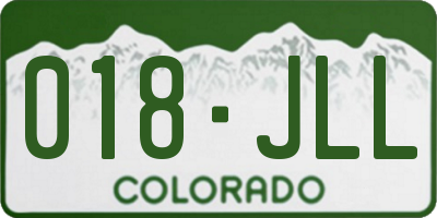 CO license plate 018JLL