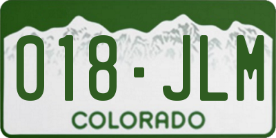 CO license plate 018JLM