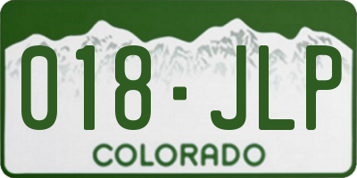 CO license plate 018JLP