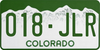CO license plate 018JLR