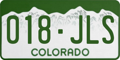 CO license plate 018JLS