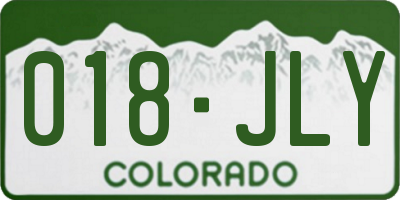 CO license plate 018JLY