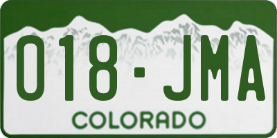 CO license plate 018JMA