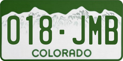 CO license plate 018JMB
