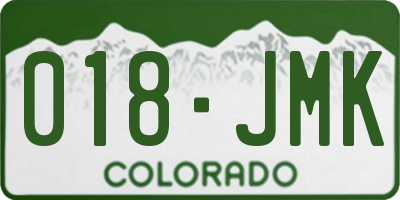 CO license plate 018JMK