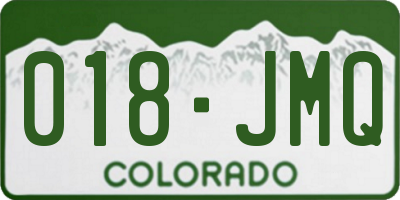 CO license plate 018JMQ