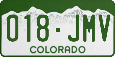 CO license plate 018JMV